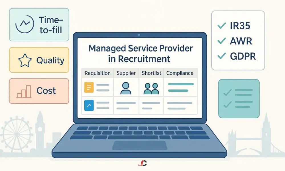 What Is a Managed Service Provider Recruitment? The UK Guide for London SMBs 1 Managed service provider in recruitment