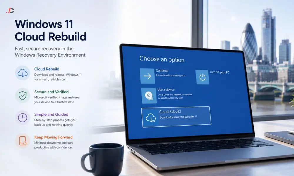 Windows 11 Cloud Rebuild: How the New WinRE Recovery Preview Works 1 Windows 11 Cloud Rebuild recovery screen in the Windows Recovery Environment